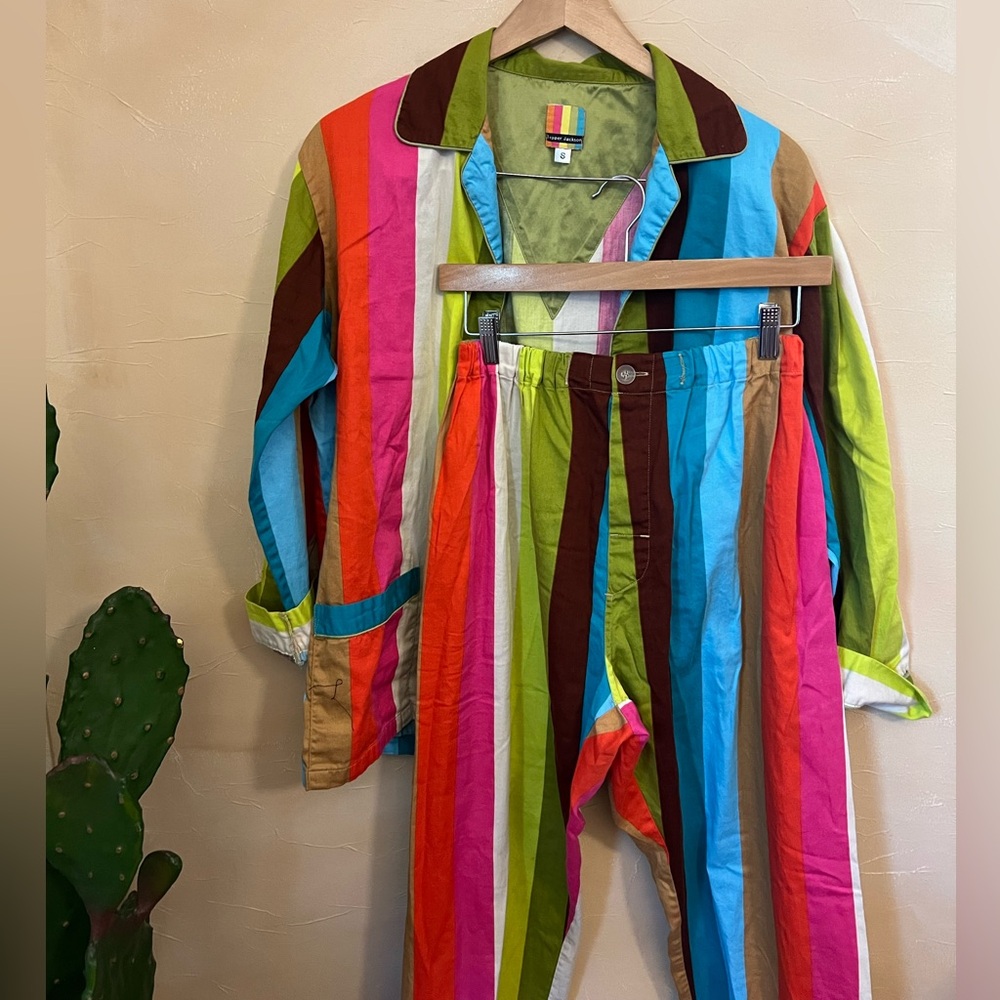 TEPPER JACKSON izzy stripe pjs sz small 100% cotton